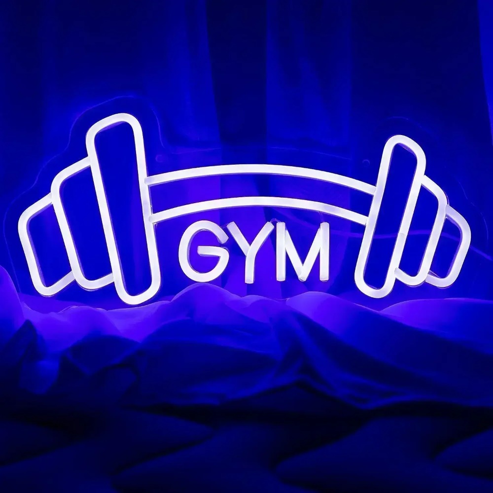Home Gym Neon Sign - Halter Spor Salonu Neon Burcu Mavi