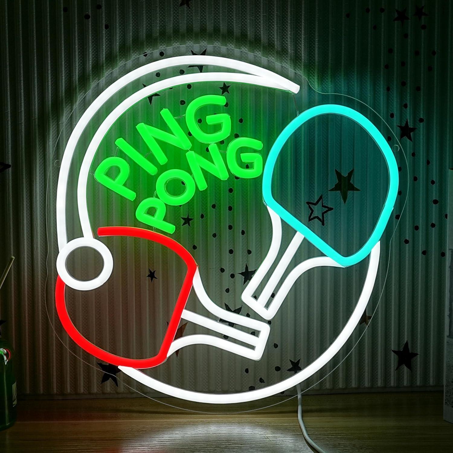 Home Gym Neon Sign - Ping Pong Neon Tabela USB Kısılabilir