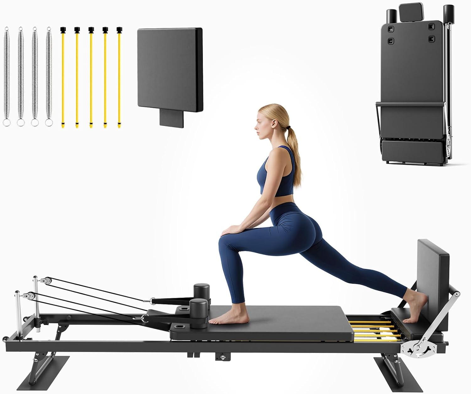 Leg Home Gym Workout - Katlanabilir Pilates Reformer Makinesi, Ev Spor