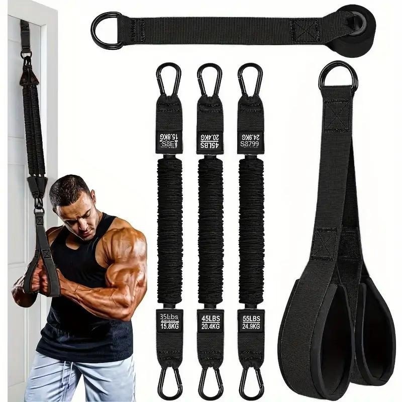 Home Gym Equipment Set - Direnç Bantları Seti Triceps İpi Ev