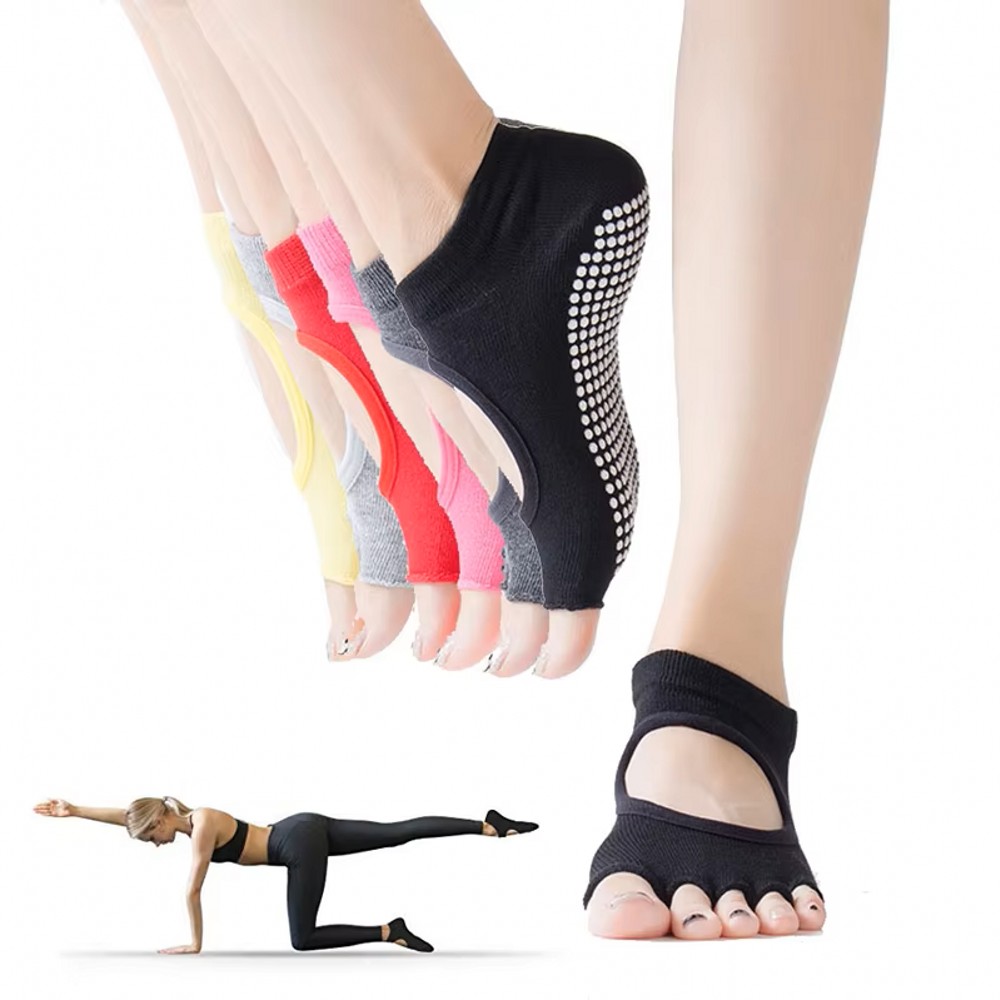 Home Gym Yoga - Sırtı Açık Beş Parmaklı Yoga Çorapları,