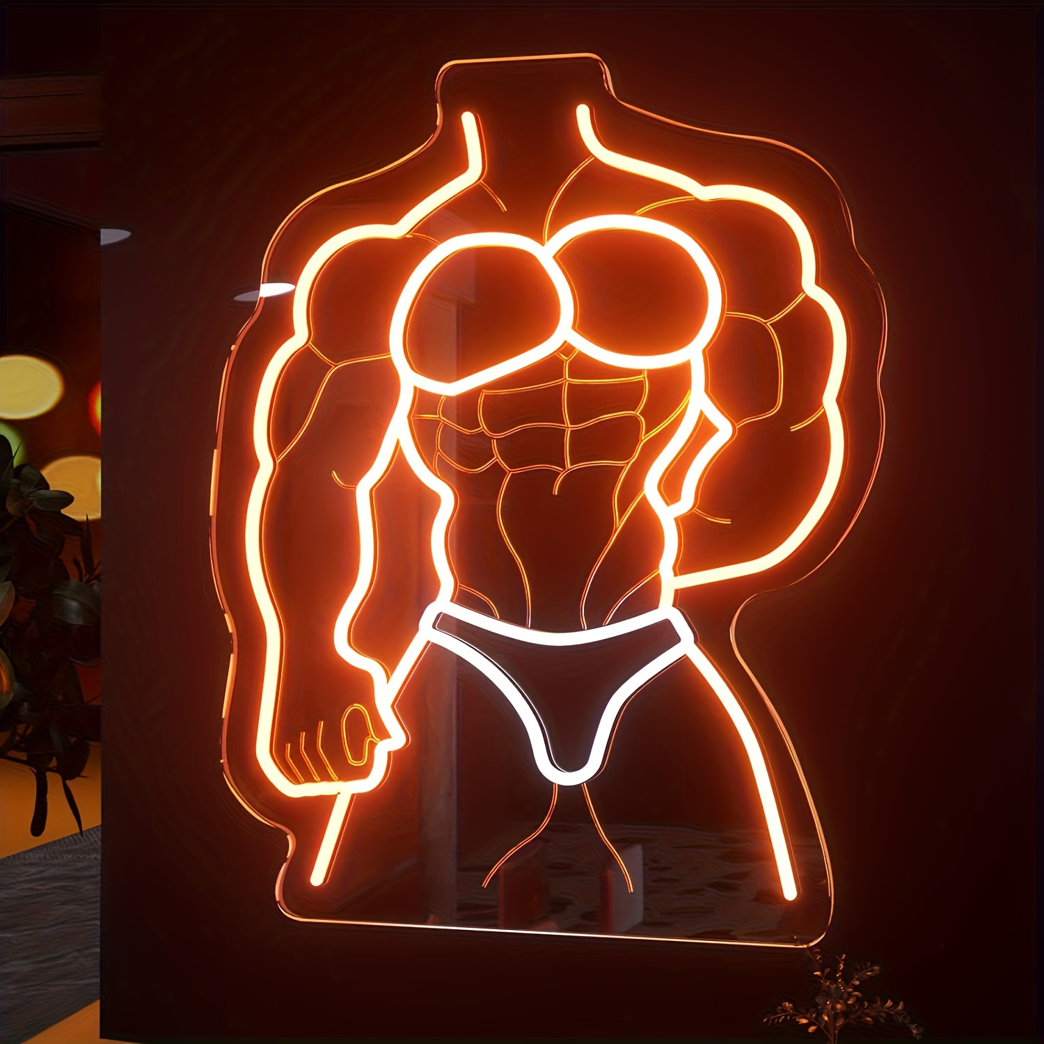 Kaslı Adam Neon Tabela Turuncu - Home Gym Neon Sign incelemesi ve fiyatı