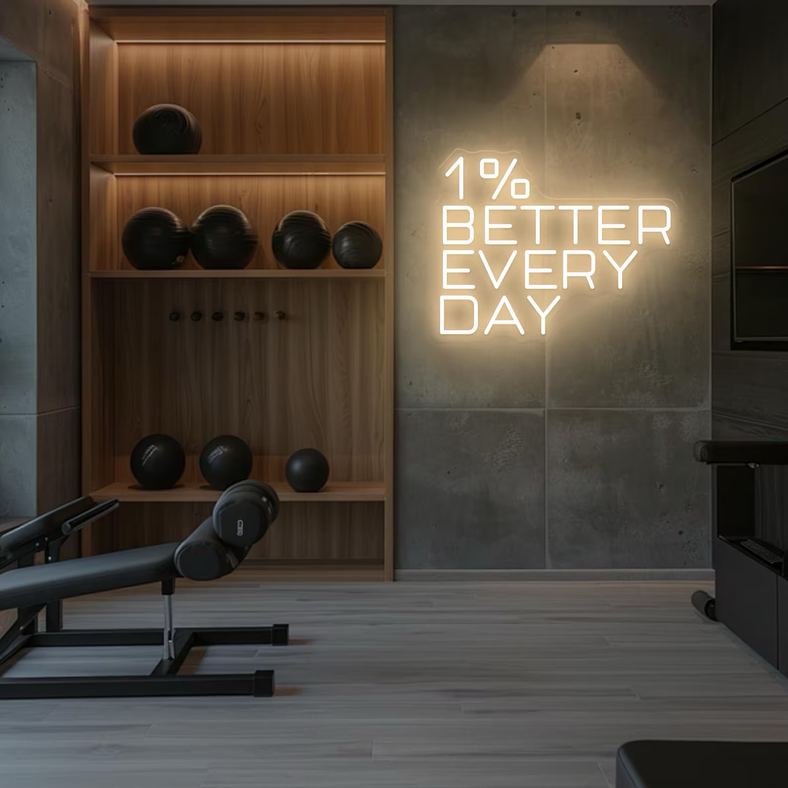 Her Gün %1 Daha İyi Olun Neon  - Home Gym Neon Sign incelemesi ve fiyatı